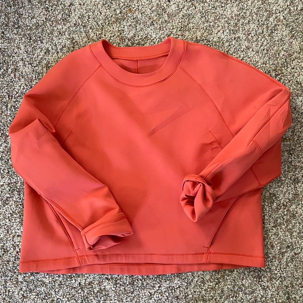 Lululemon Orange Crew Neck Sweater